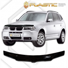 Дефлектор капота BMW X3 2003-2010 (Серия "Хром" серебро)