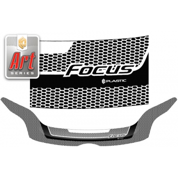 Дефлектор капота Ford Focus 3 седан (Серия "Art" черная) 