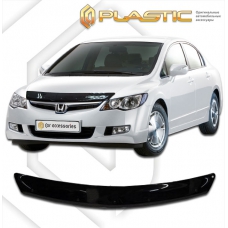 Дефлектор капота Honda Civic седан (Серия "Хром" серебро) (2006-2011)