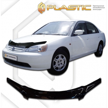 Дефлектор капота Honda Civic седан (Серия "Хром" серебро) (2012)
