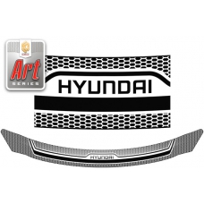 Дефлектор капота Hyundai i30 хэтчбэк (Серия "Art" белая) 