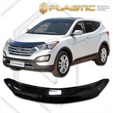 Дефлектор капота (exclusive) Hyundai Grand Santa Fe (Серия "Хром" серебро) 