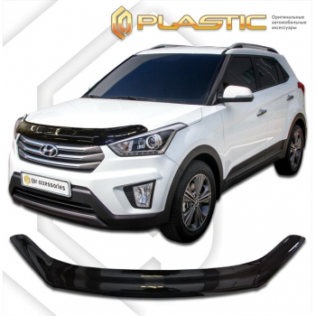 Дефлектор капота Hyundai Creta (Серия "Хром" золото) 