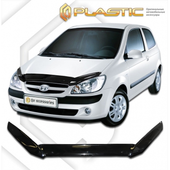 Дефлектор капота Hyundai Getz (Серия "Хром" серебро) 