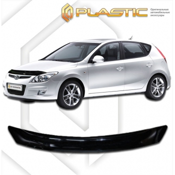 Дефлектор капота Hyundai i30 (Серия "Хром" золото) 
