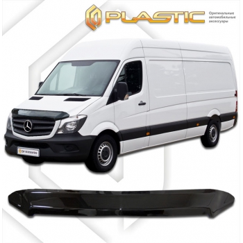 Дефлектор капота Mercedes-Benz Sprinter 2014 (Серия "Хром" серебро)