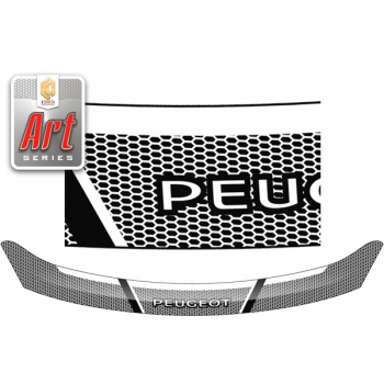 Дефлектор капота Peugeot 408 седан (Серия "Art" серебро)