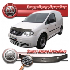 Дефлектор капота Volkswagen Caddy (2004-2010) (Шелкография "карбон" серебро)