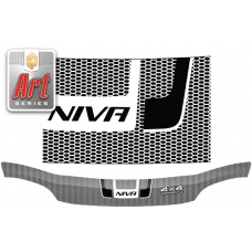 Дефлектор капота Chevrolet Niva (Серия "Art" черная)