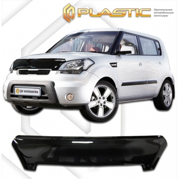 Дефлектор капота Kia Soul 2012-2014 (Classic черный)
